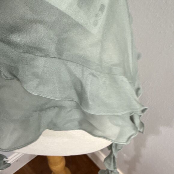 Zara Blouse Womens Small Green Avant Garde Ruffle Fairycore Preppy‎ Y2K 90s - Picture 5 of 13